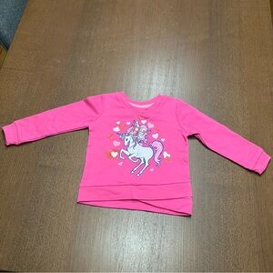 Kidgets Bright Pink Sparkly Hearts Unicorn Long Sleeve Sweatshirt Valentines Day